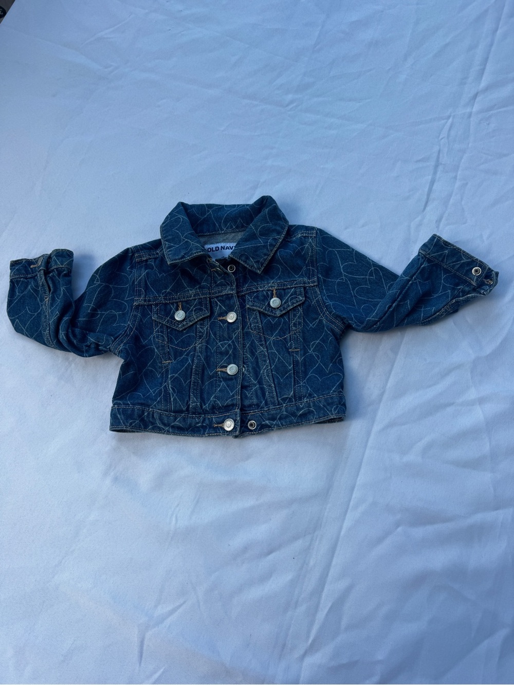Old Navy Girls' Dark Blue Denim Heart Jacket 2T